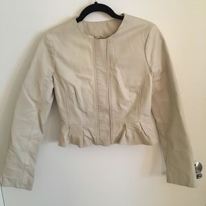 BB Dakota Cropped Peplum Leather Jacket